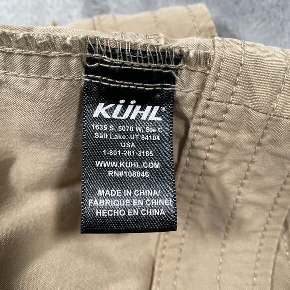 Kuhl Legendary Pants 8 Tan Roll Up Outdoor Hiking Travel Stretch Cargo Trekking - Picture 4 of 16